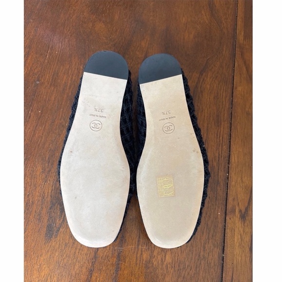 CHANEL Black CROCHET mocassins- 2023 Interlocking CC Logo Espadrilles NEW - Picture 5 of 13